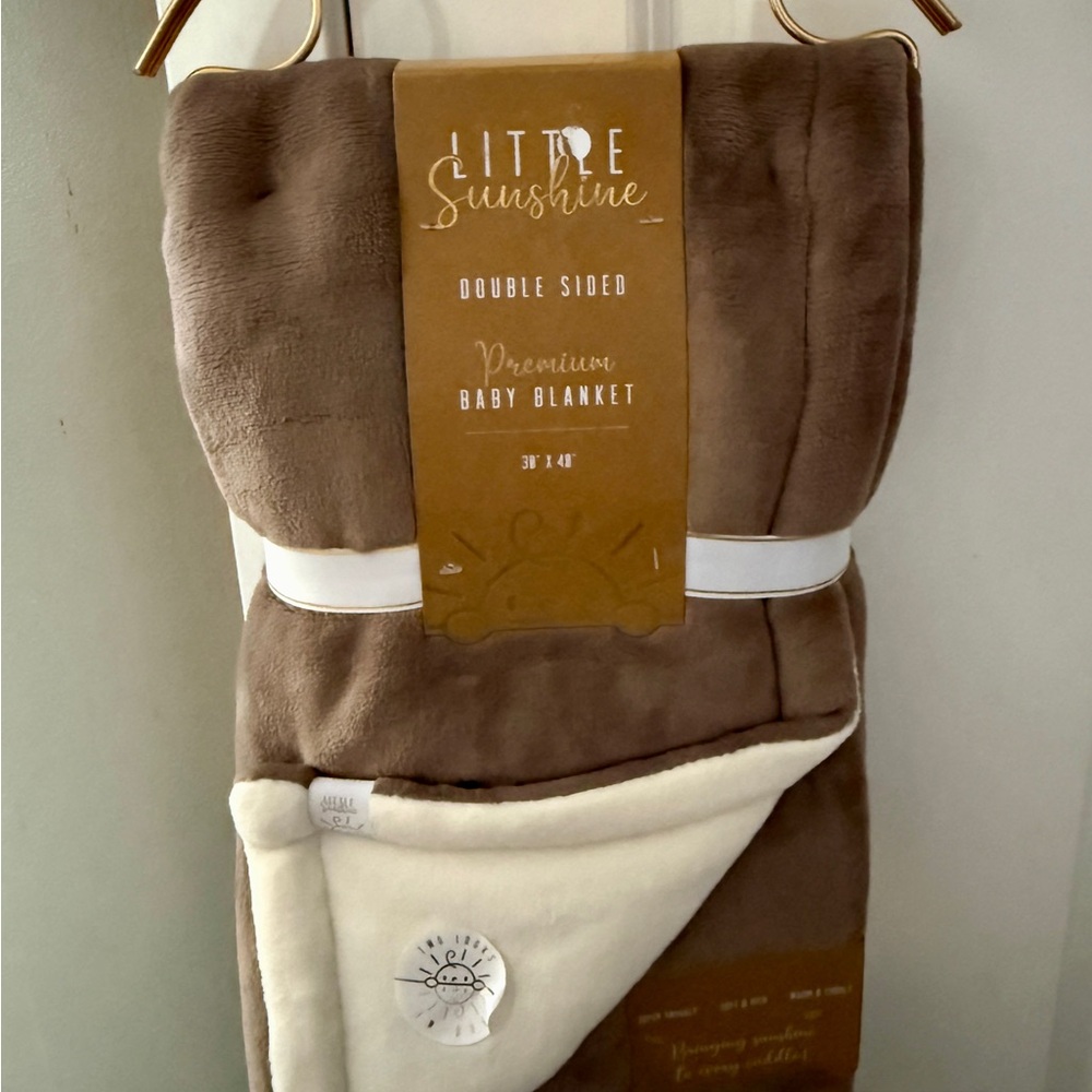 Double Sided Premium Baby Blanket - Brown and Cream